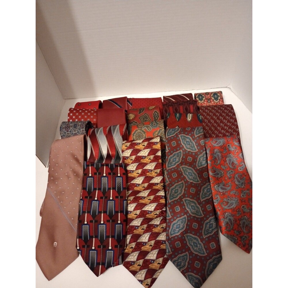 19 Mens Ties Reds Various Makers And Fabrics